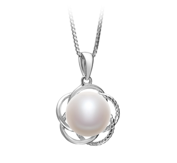 Colgante de perlas Perla de Agua Dulce de calidad AA de 9 a 10mm en color Blanco
