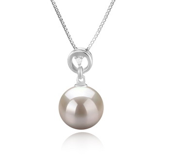 Colgante de perlas Perla de Agua Dulce de calidad AAAA de 10 a 11mm en color Blanco
