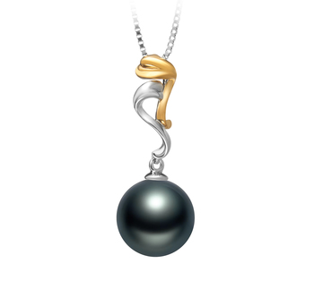 Colgante de perlas Perla Tahití de calidad AAA de 10 a 11mm en color Negro