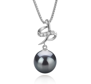Colgante de perlas Perla Tahití de calidad AAA de 10 a 11mm en color Negro