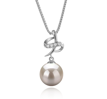 Colgante de perlas Perla de Agua Dulce de calidad AAAA de 10 a 11mm en color Blanco