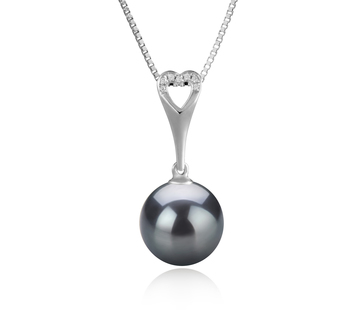 Colgante de perlas Perla Tahití de calidad AAA de 10 a 11mm en color Negro