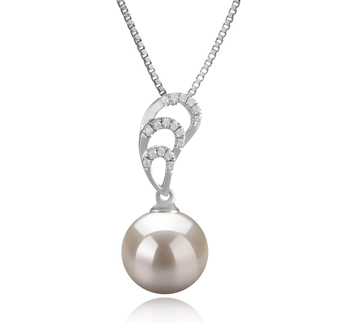 Colgante de perlas Perla de Agua Dulce de calidad AAAA de 10 a 11mm en color Blanco