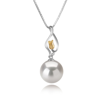 Colgante de perlas Perla Agua Dulce - Edison de calidad AAAA de 11 a 12mm en color Blanco