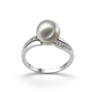Anillo de perlas Perla Akoya Japonesa de calidad AAA de 7 a 8mm en color Blanco