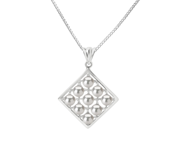 Colgante de perlas Perla de Agua Dulce de calidad AAAA de 3 a 4mm en color Blanco