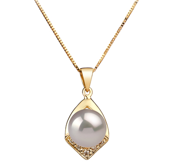 Colgante de perlas Perla Akoya Japonesa de calidad AAA de 7 a 8mm en color Blanco