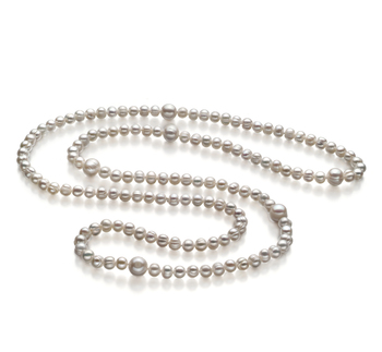 Collar de perlas Perla de Agua Dulce de calidad A de 6 a 11mm en color Blanco