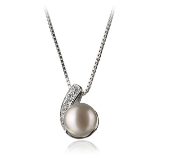 Colgante de perlas Perla de Agua Dulce de calidad AA de 7 a 8mm en color Blanco