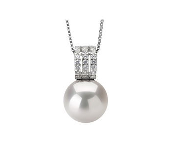 Colgante de perlas Perla Agua Dulce - Edison de calidad AA+ de 12 a 13mm en color Blanco