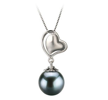Colgante de perlas Perla Akoya Japonesa de calidad AA de 8 a 9mm en color Negro