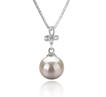 Colgante de perlas Perla Akoya Japonesa de calidad AA de 7 a 8mm en color Blanco