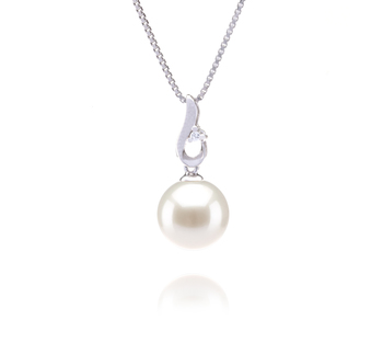 Colgante de perlas Perla de Agua Dulce de calidad AAAA de 9 a 10mm en color Blanco