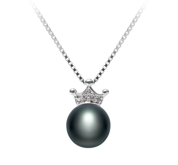 Colgante de perlas Perla de Agua Dulce de calidad AAA de 8 a 9mm en color Negro