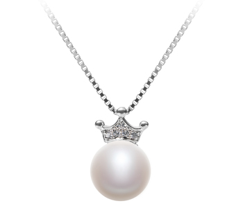 Colgante de perlas Perla de Agua Dulce de calidad AAA de 8 a 9mm en color Blanco