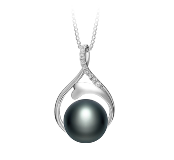 Colgante de perlas Perla de Agua Dulce de calidad AAA de 10 a 11mm en color Negro
