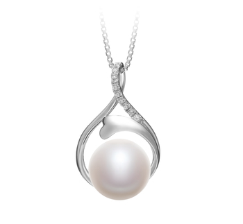 Colgante de perlas Perla de Agua Dulce de calidad AAA de 10 a 11mm en color Blanco