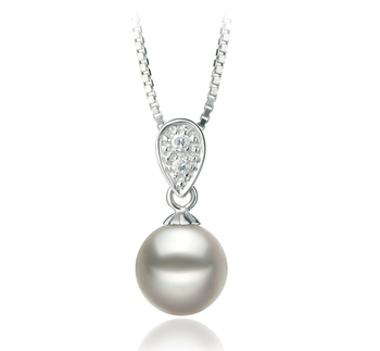 Colgante de perlas Perla Akoya Japonesa de calidad AA de 7 a 8mm en color Blanco