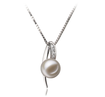 Colgante de perlas Perla de Agua Dulce de calidad AAAA de 7 a 8mm en color Blanco