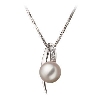 Colgante de perlas Perla Akoya Japonesa de calidad AA de 7 a 8mm en color Blanco