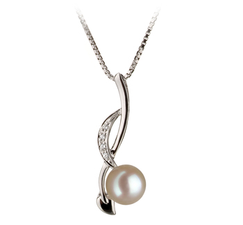 Colgante de perlas Perla Akoya Japonesa de calidad AA de 6 a 7mm en color Blanco