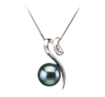 Colgante de perlas Perla Akoya Japonesa de calidad AA de 8 a 9mm en color Negro