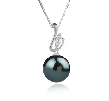 Colgante de perlas Perla Tahití de calidad AAA de 12 a 13mm en color Negro