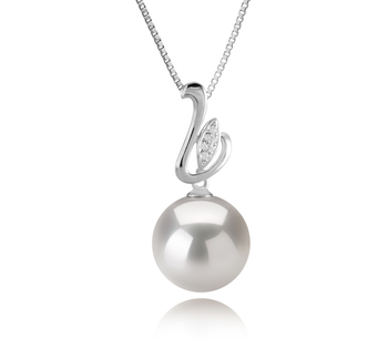 Colgante de perlas Perla Agua Dulce - Edison de calidad AA+ de 12 a 13mm en color Blanco