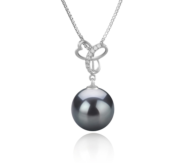 Colgante de perlas Perla Tahití de calidad AAA de 10 a 11mm en color Negro