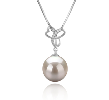 Colgante de perlas Perla de Agua Dulce de calidad AAAA de 10 a 11mm en color Blanco