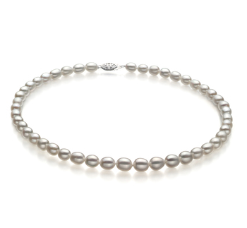 Collar de perlas Perla de Agua Dulce de calidad AA de 8.5 a 9.5mm en color Blanco