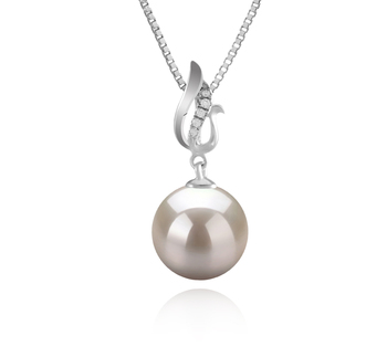 Colgante de perlas Perla de Agua Dulce de calidad AAAA de 9 a 10mm en color Blanco