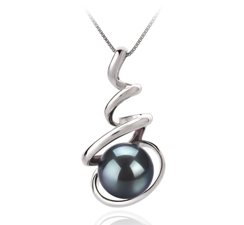 Colgante de perlas Perla Akoya Japonesa de calidad AAA de 8 a 9mm en color Negro