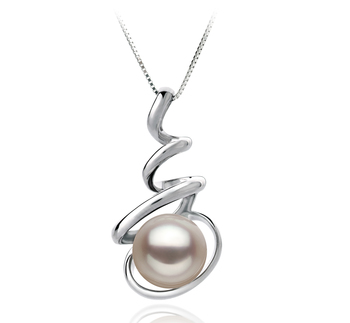 Colgante de perlas Perla Akoya Japonesa de calidad AAA de 8 a 9mm en color Blanco