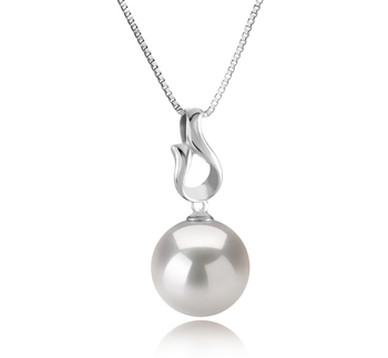 Colgante de perlas Perla Agua Dulce - Edison de calidad AAAA de 11 a 12mm en color Blanco