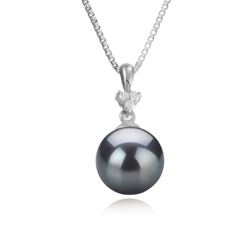 Colgante de perlas Perla Akoya Japonesa de calidad AA de 8 a 9mm en color Negro