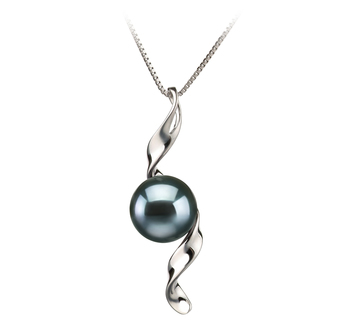 Colgante de perlas Perla Akoya Japonesa de calidad AA de 7 a 8mm en color Negro