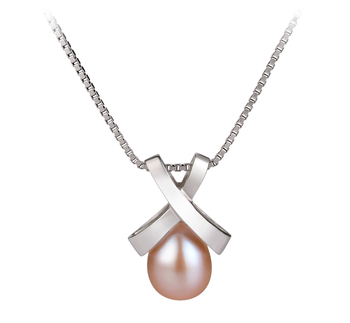 Colgante de perlas Perla de Agua Dulce de calidad AA de 7 a 8mm en color Rosa