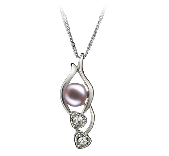 Colgante de perlas Perla de Agua Dulce de calidad AA de 7 a 8mm en color Lavanda