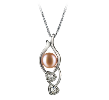 Colgante de perlas Perla de Agua Dulce de calidad AA de 7 a 8mm en color Rosa