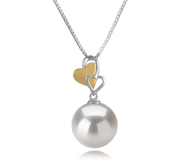 Colgante de perlas Perla Agua Dulce - Edison de calidad AAAA de 11 a 12mm en color Blanco