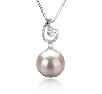 Colgante de perlas Perla de Agua Dulce de calidad AAAA de 10 a 11mm en color Blanco