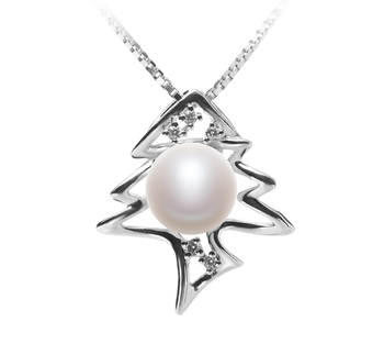 Colgante de perlas Perla de Agua Dulce de calidad AA de 7 a 8mm en color Blanco