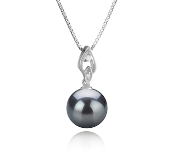 Colgante de perlas Perla Tahití de calidad AAA de 11 a 12mm en color Negro