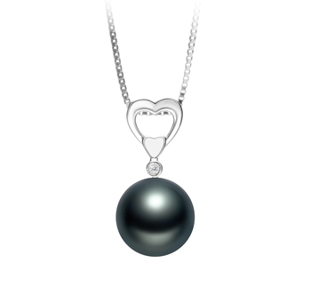 Colgante de perlas Perla Tahití de calidad AAA de 10 a 11mm en color Negro