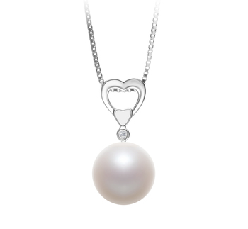 Colgante de perlas Perla de Agua Dulce de calidad AAAA de 10 a 11mm en color Blanco