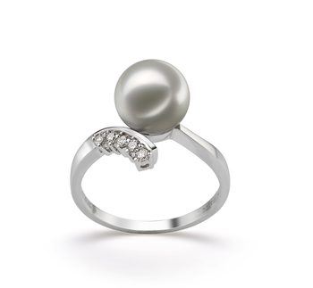 Anillo de perlas Perla Akoya Japonesa de calidad AA de 8 a 9mm en color Blanco
