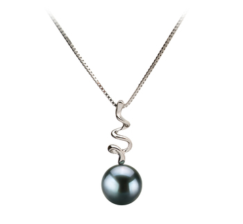 Colgante de perlas Perla Akoya Japonesa de calidad AA de 6 a 7mm en color Negro