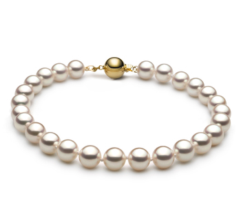 Pulsera de perlas Perla Akoya Japonesa de calidad Hanadama - AAAA de 6.5 a 7mm en color Blanco