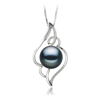 Colgante de perlas Perla de Agua Dulce de calidad AA de 12 a 13mm en color Negro